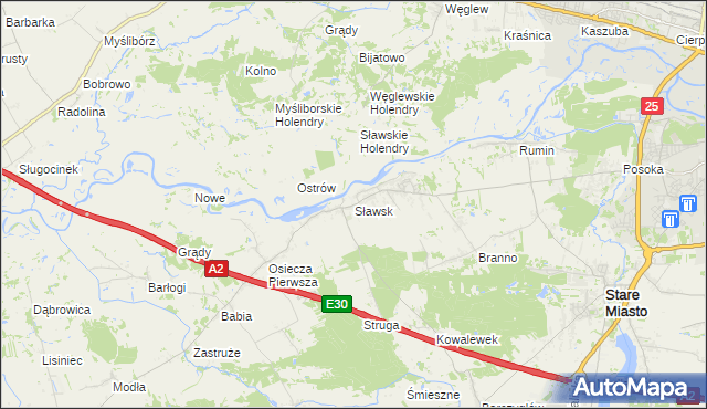 mapa Sławsk, Sławsk na mapie Targeo