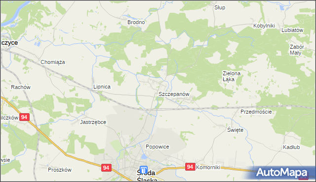 mapa Szczepanów gmina Środa Śląska, Szczepanów gmina Środa Śląska na mapie Targeo