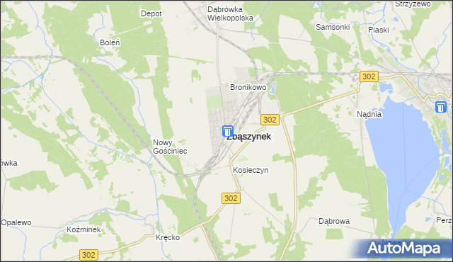 mapa Zbąszynek, Zbąszynek na mapie Targeo