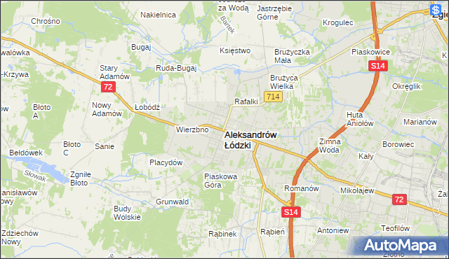 mapa Aleksandrów Łódzki, Aleksandrów Łódzki na mapie Targeo