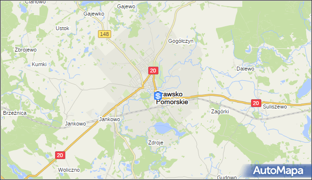 mapa Drawsko Pomorskie, Drawsko Pomorskie na mapie Targeo