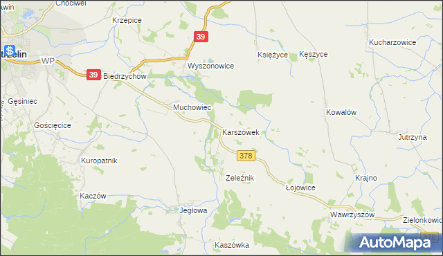 mapa Karszówek, Karszówek na mapie Targeo