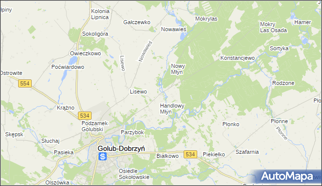 mapa Lisewo-Młyn, Lisewo-Młyn na mapie Targeo