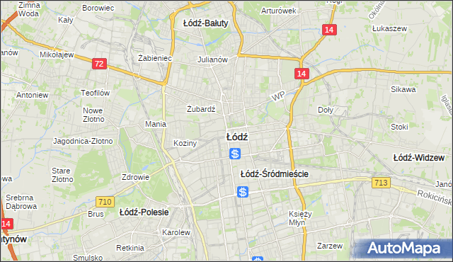 mapa Łodzi, Łódź na mapie Targeo
