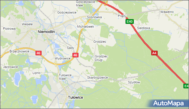 mapa Grodziec Drugi, Grodziec Drugi na mapie Targeo