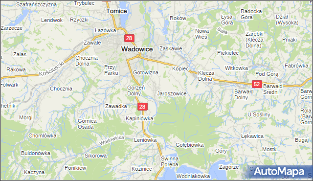 mapa Jaroszowice, Jaroszowice na mapie Targeo