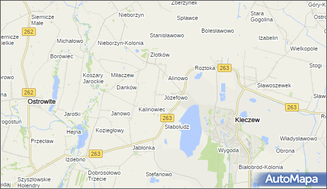 mapa Józefowo gmina Kleczew, Józefowo gmina Kleczew na mapie Targeo