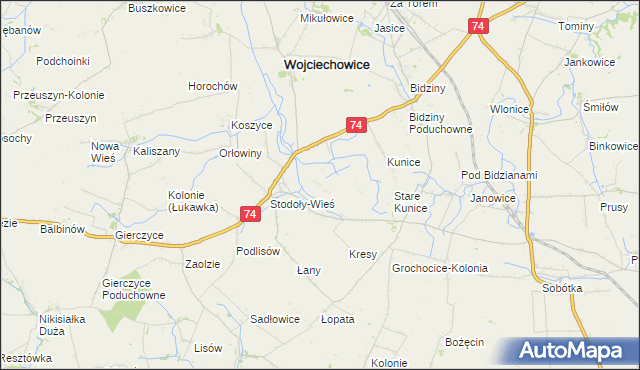 mapa Stodoły-Kolonie, Stodoły-Kolonie na mapie Targeo