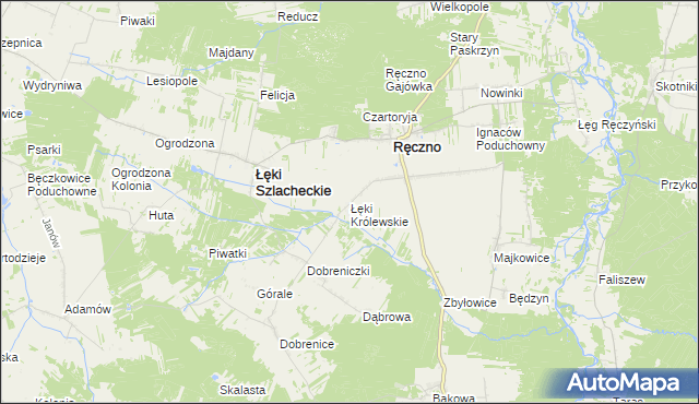 mapa Łęki Królewskie, Łęki Królewskie na mapie Targeo