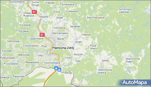 mapa Łomnica-Zdrój, Łomnica-Zdrój na mapie Targeo