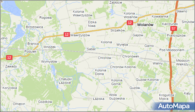 mapa Chronów gmina Orońsko, Chronów gmina Orońsko na mapie Targeo