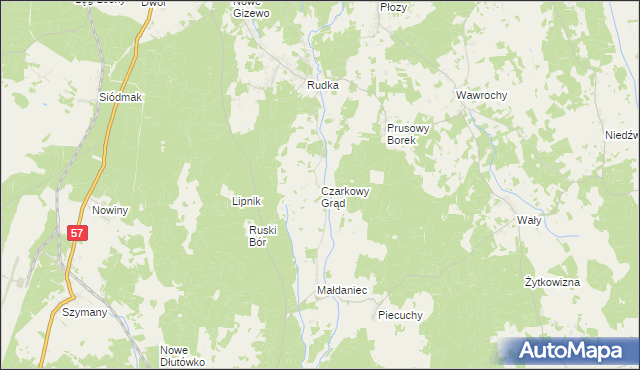 mapa Czarkowy Grąd, Czarkowy Grąd na mapie Targeo