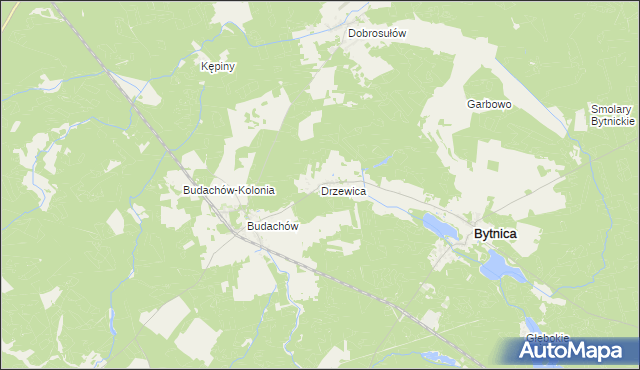 mapa Drzewica gmina Bytnica, Drzewica gmina Bytnica na mapie Targeo