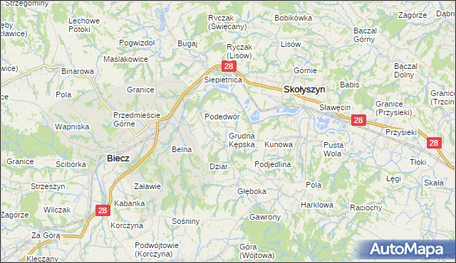 mapa Grudna Kępska, Grudna Kępska na mapie Targeo