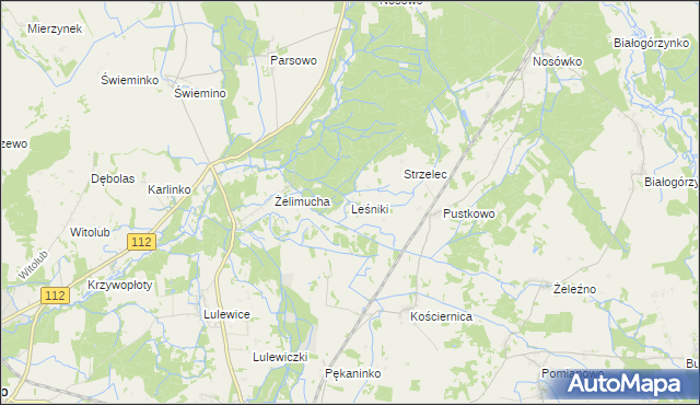 mapa Leśniki gmina Białogard, Leśniki gmina Białogard na mapie Targeo