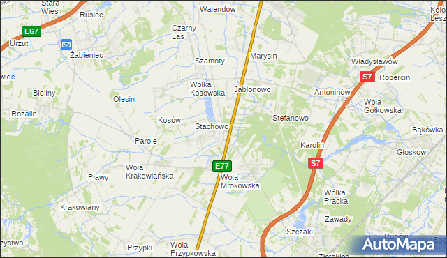 mapa Mroków gmina Lesznowola, Mroków gmina Lesznowola na mapie Targeo