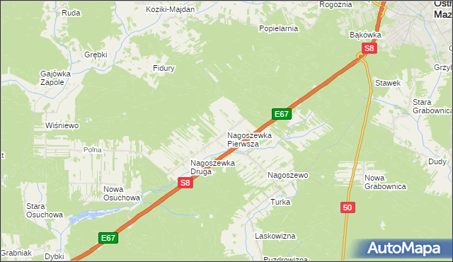 mapa Nagoszewka Pierwsza, Nagoszewka Pierwsza na mapie Targeo