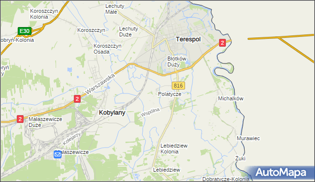 mapa Polatycze, Polatycze na mapie Targeo