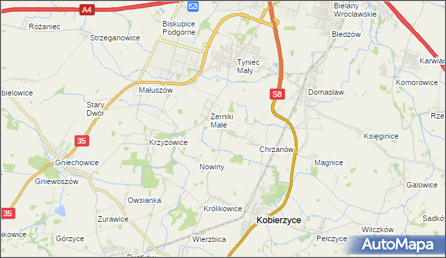 mapa Racławice Wielkie, Racławice Wielkie na mapie Targeo