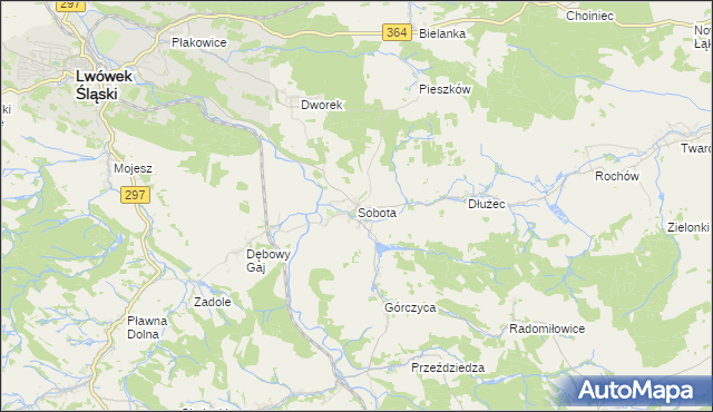 mapa Sobota gmina Lwówek Śląski, Sobota gmina Lwówek Śląski na mapie Targeo