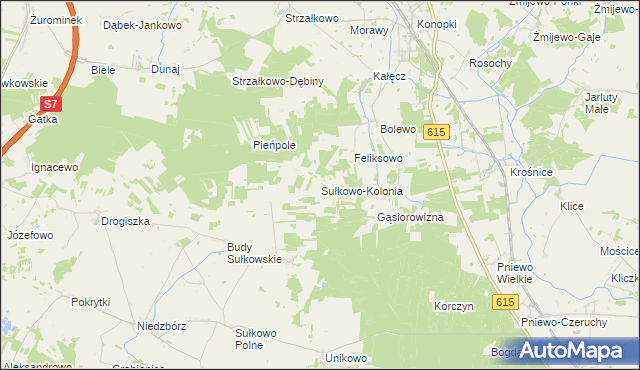 mapa Sułkowo-Kolonia, Sułkowo-Kolonia na mapie Targeo