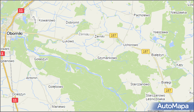 mapa Szymankowo gmina Murowana Goślina, Szymankowo gmina Murowana Goślina na mapie Targeo