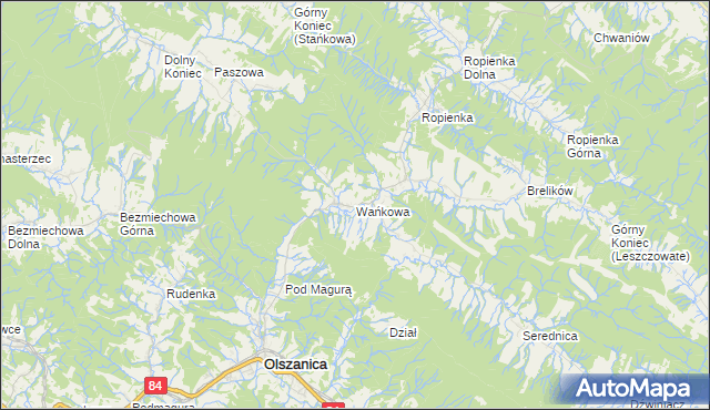 mapa Wańkowa, Wańkowa na mapie Targeo