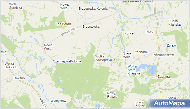 mapa Wólka Zawieprzycka, Wólka Zawieprzycka na mapie Targeo