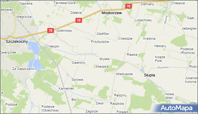 mapa Wywła, Wywła na mapie Targeo