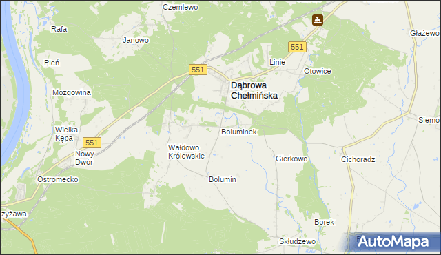 mapa Boluminek, Boluminek na mapie Targeo