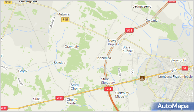 mapa Bożenica, Bożenica na mapie Targeo