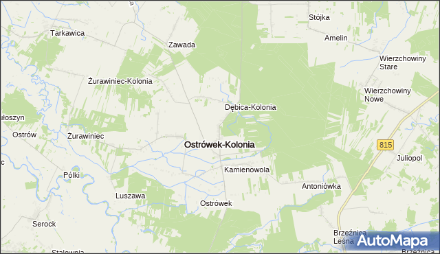 mapa Cegielnia gmina Ostrówek, Cegielnia gmina Ostrówek na mapie Targeo