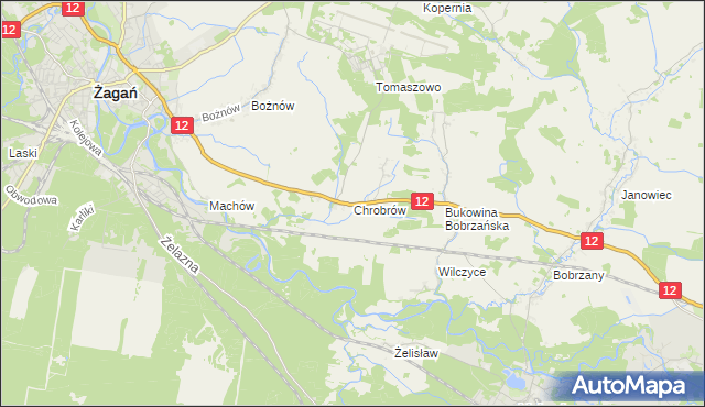 mapa Chrobrów, Chrobrów na mapie Targeo