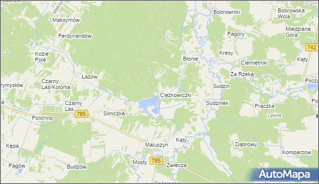 mapa Ciężkowiczki, Ciężkowiczki na mapie Targeo