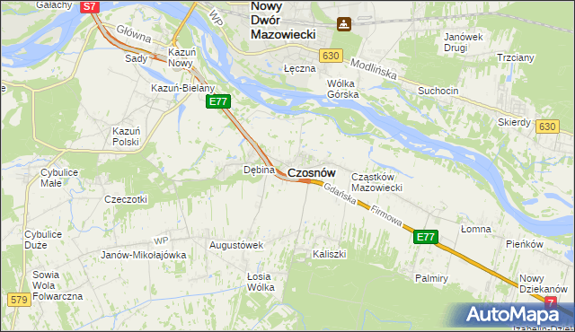 mapa Czosnów, Czosnów na mapie Targeo