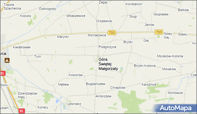 mapa Góra Świętej Małgorzaty, Góra Świętej Małgorzaty na mapie Targeo