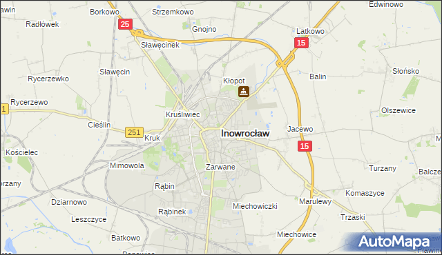 mapa Inowrocławia, Inowrocław na mapie Targeo