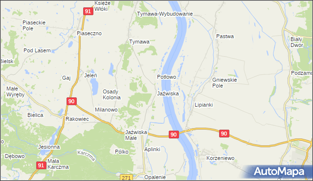 mapa Jaźwiska, Jaźwiska na mapie Targeo