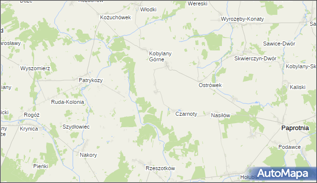 mapa Kobylany-Kozy, Kobylany-Kozy na mapie Targeo
