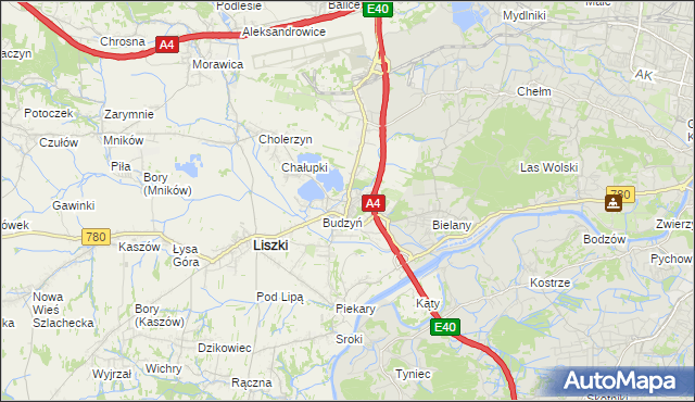 mapa Kryspinów, Kryspinów na mapie Targeo