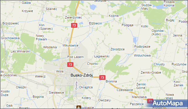 mapa Łagiewniki gmina Busko-Zdrój, Łagiewniki gmina Busko-Zdrój na mapie Targeo