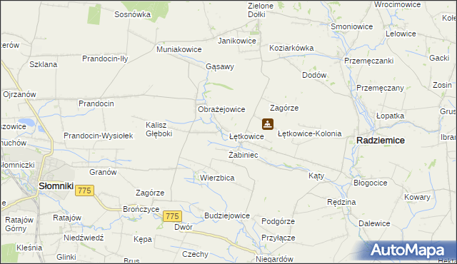 mapa Łętkowice, Łętkowice na mapie Targeo