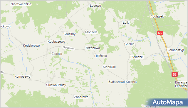 mapa Lipińskie gmina Grajewo, Lipińskie gmina Grajewo na mapie Targeo