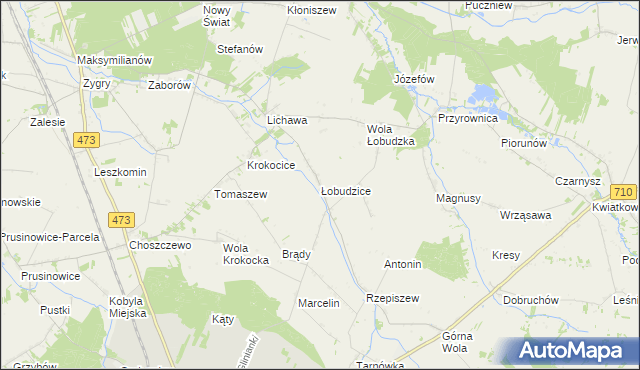 mapa Łobudzice gmina Szadek, Łobudzice gmina Szadek na mapie Targeo