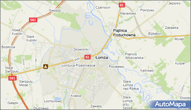 mapa Łomży, Łomża na mapie Targeo