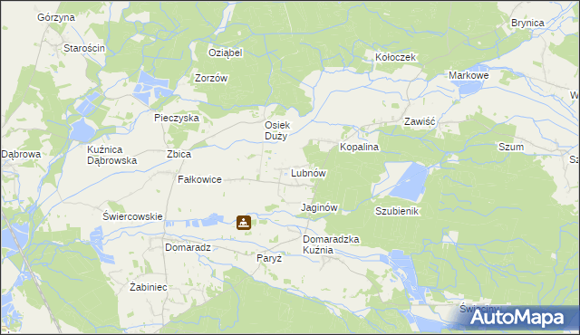 mapa Lubnów gmina Pokój, Lubnów gmina Pokój na mapie Targeo