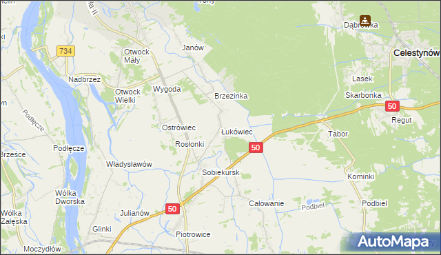 mapa Łukówiec gmina Karczew, Łukówiec gmina Karczew na mapie Targeo