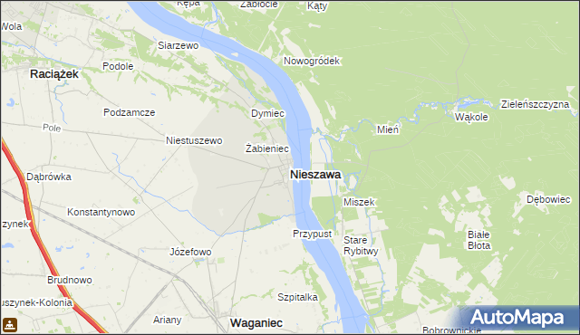 mapa Nieszawa powiat aleksandrowski, Nieszawa powiat aleksandrowski na mapie Targeo
