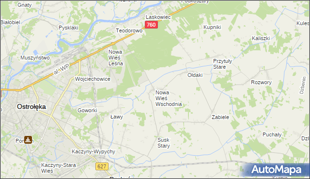 mapa Nowa Wieś Wschodnia, Nowa Wieś Wschodnia na mapie Targeo