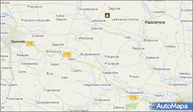 mapa Piotrkowice Wielkie, Piotrkowice Wielkie na mapie Targeo